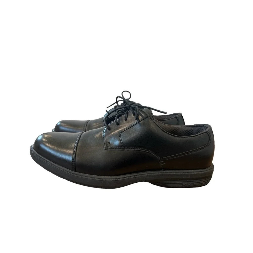 Nunn Bush Mens Black Leather Comfort Gel Memory Foam Oxford Dress Shoes Size 12M